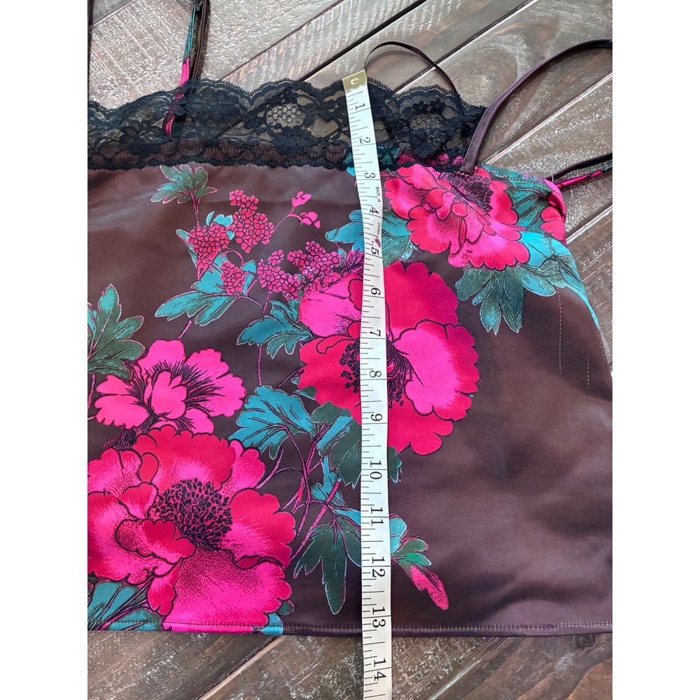 Free People Midnight Garden 2-Piece Set Satin Floral Cami Midi Skirt Brown M NEW - Picture 11 of 12